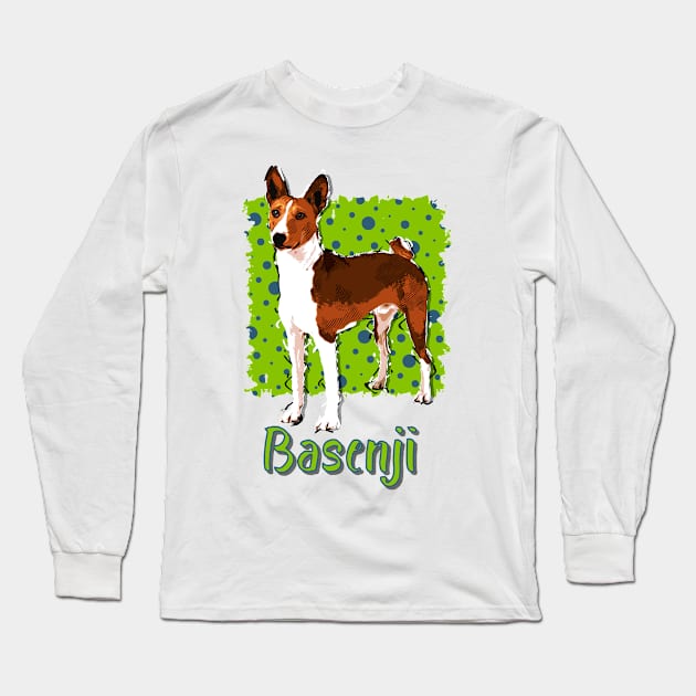 Basenji Long Sleeve T-Shirt by Nartissima